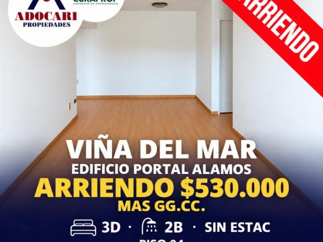 Arriendo portal alamos · viña del mar · 3d 2b sin estac