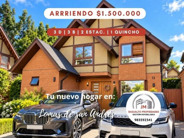 Arriendo Soleada Casa En Lomas De San Andres, Cerca De Todo