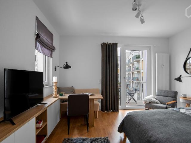 Arrive and feel good promised! Studio Apartment with balcony in Adlershof Treptow Köpenick, Berlin Amsterdam Apartments for Rent