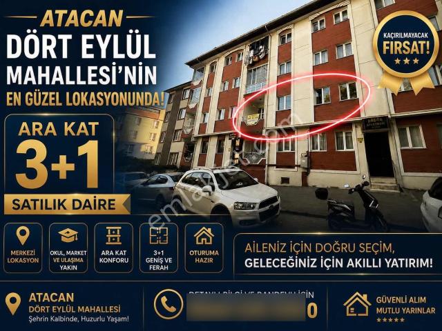 Atacan,dan Dörteylülmahallesi Fırsat! Merkezi Konumda 3+1