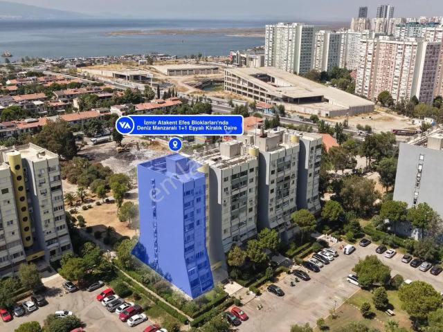 Atakent Efes Bloklarında Deniz Manzaralı Eşyalı Kiralık 1+1daire