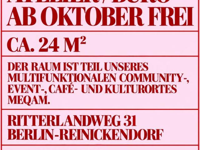 Atelier zu vermieten