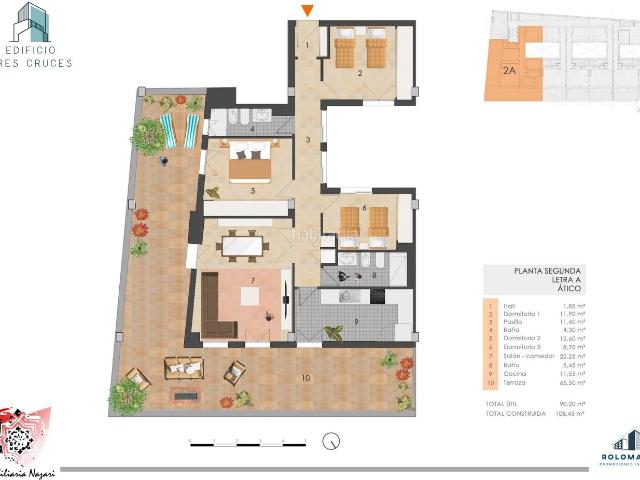 Ático en venta en Alhendín, Carretera de Granada La Alcazaba. EDIFICIO TRES CRUCES. Espectacular ático con gran terraza y vistas despejadas a Sierra Nevada. Garaje y trastero incluido. Áticos.