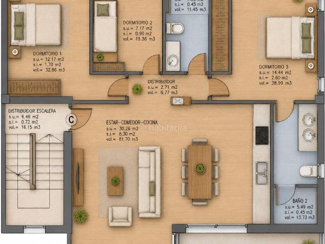 Ático en venta en Baleares Marratxí, Pòrtol. Exclusivo ático con más de 100 m2 construidos y espectacular terraza privada de 87 m2 con vistas panorámicas a la Serra de Tramunt. Áticos.
