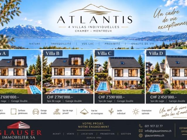 ATLANTIS | 4 außergewöhnliche freistehende Villen | Chamby Montreux