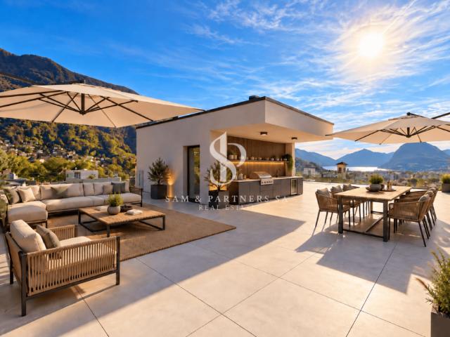 Attico con Rooftop e vista lago