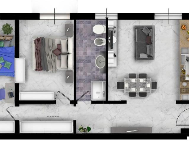 Attico trilocale 60mq