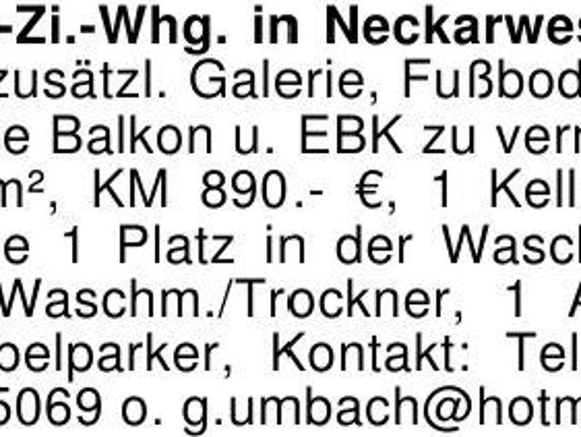 Attr. 3 Zi. Whg. in Neckarwestheim mit zusätzl. Galerie, Fußbode