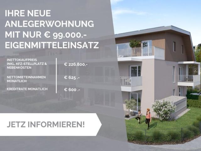 Attraktive Neubauwohnung: Finanzieren Sie Ihre Investition mit Mieteinnahmen!