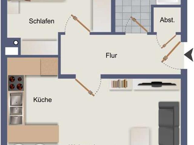Attraktive Kapitalanlage in Großkrotzenburg Vermietete 2 Zimmer Erdgeschosswohnung mit Terrasse
