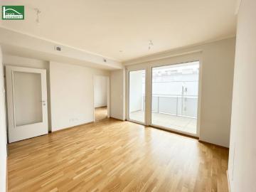Attraktive 2 Zimmer Neubau Wohnung nahe S7 Kaiserebersdorf mit Süd Loggia und gemeinschaftlicher Dachterrasse