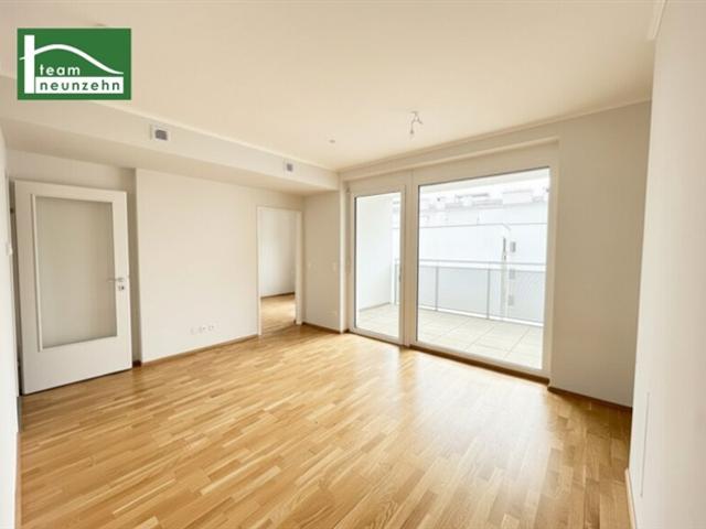 Attraktive 2 Zimmer Neubau Wohnung nahe S7 Kaiserebersdorf mit Süd Loggia und gemeinschaftlicher Dachterrasse