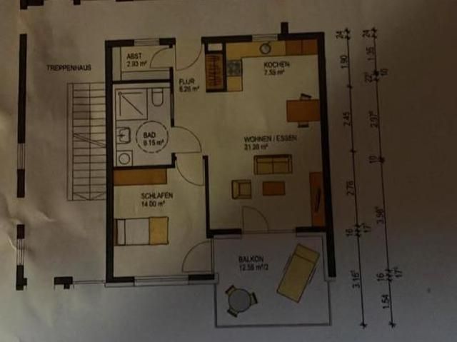 Attraktive 2 Zimmer Wohnung mit 64 m2 und großzügigem Balkon