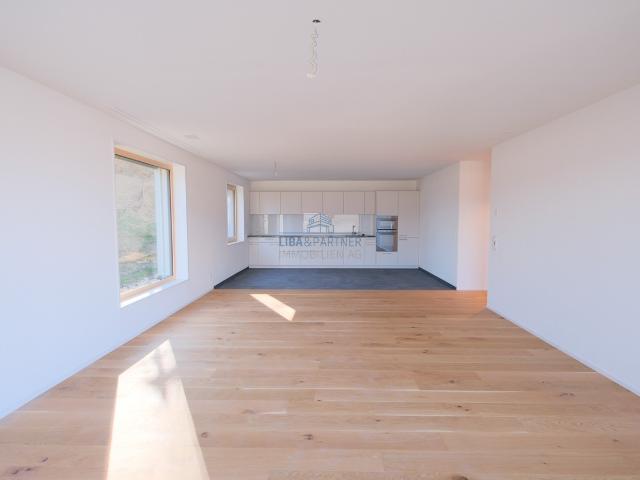Attraktive 3.5 Zimmer Terrassenwohnung in ruhiger Hanglage mit Rheinblick