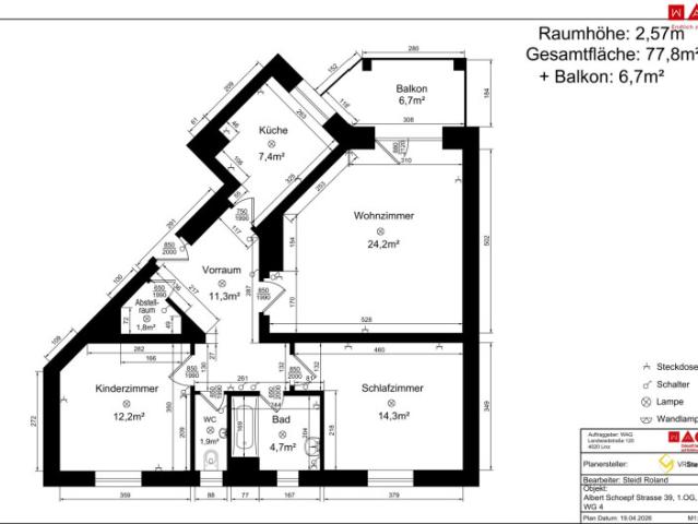 Attraktive 3 Zimmer Wohnung in Linz/Oed mit Balkon und Parkplatz – ACHTUNG Mietvertrag wird auf 5 Jahre befristet abgeschlossen!