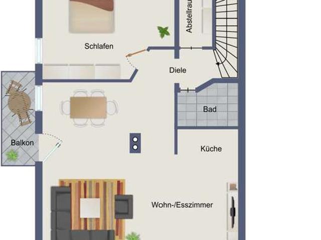 Attraktives Wohnen: 2 Zimmer DG Wohnung in Lenting