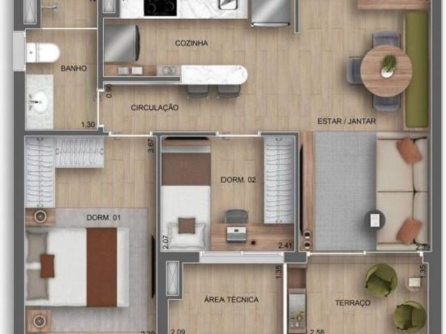Auge Resort Tatuapé Home Spaces | Construtora Diálogo | 52 metros | 02 dormitórios | varanda | sem v