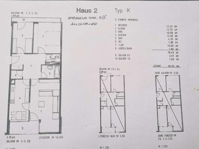 Augsburg Pfersee ruhige 3 Zimmer Wohnung zentrumsnah