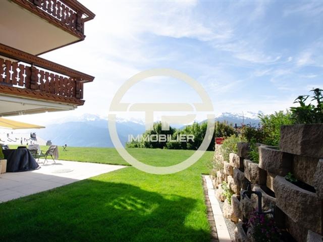 Außergewöhnliche 3,5 Zimmer Wohnung mit Panoramablick auf den Garten im Zentrum von Montana
