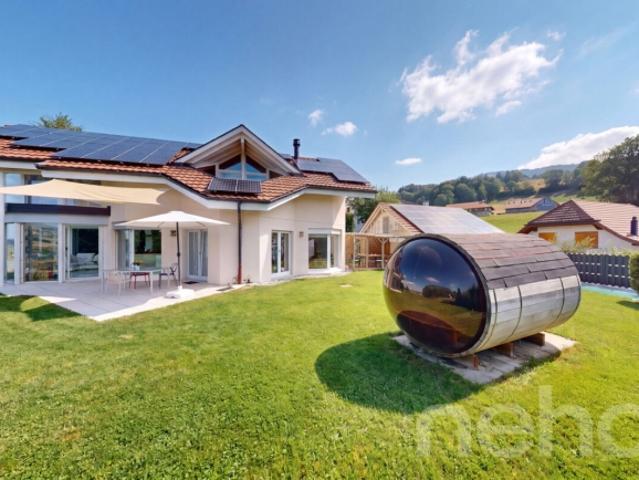 Außergewöhnliche Villa mit atemberaubendem Blick auf den See Gruyère