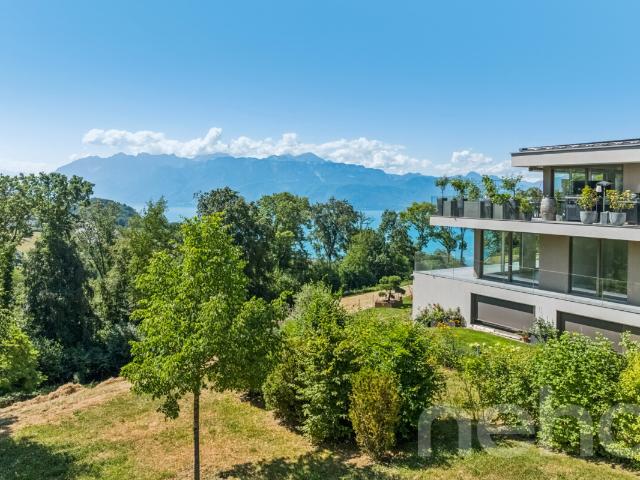 Außergewöhnliche Wohnung mit Panoramablick auf den See und die Alpen