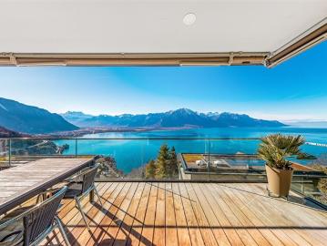 Außergewöhnliche Wohnung auf den Höhen von Montreux mit Panoramablick auf den See