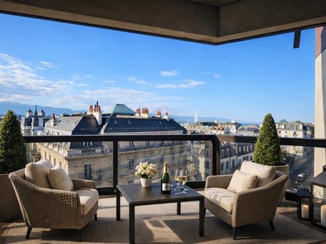 Außergewöhnliche Wohnung in Champel mit Panoramablick über Genf