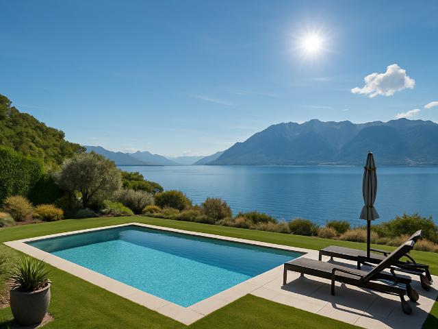 Ausgezeichnete freistehende Villa mit atemberaubendem Blick auf den See!