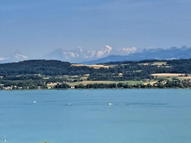 Außergewöhnliches Doppelhaus mit herrlichem Blick auf den Murtensee und die Alpen