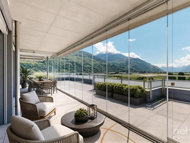 Außergewöhnliches Penthouse mit großer Terrasse in Sion