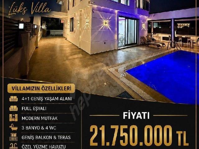 AYDIN DİDİM EFELER MAHALLESİNDE ACİL SATILIK 4+1 FULL EŞYALI TAM MÜSTAKİL VİLLA