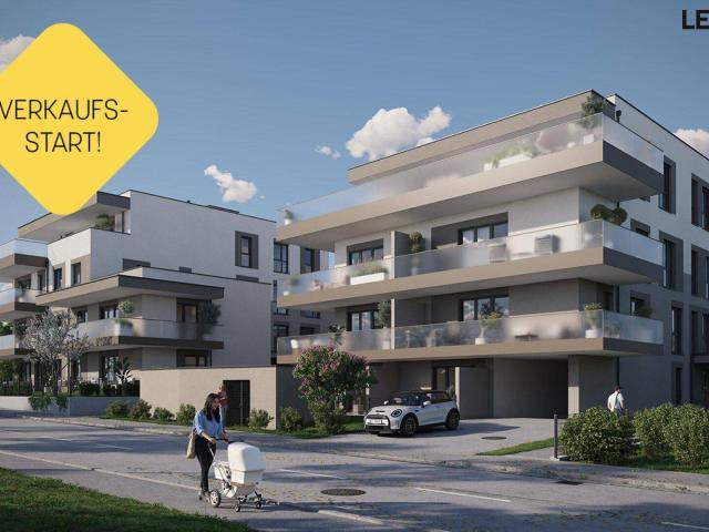 B01 | Die Gartenwohnung 3 Zimmer u. 120 m² Garten Leonding Stadtzentrum