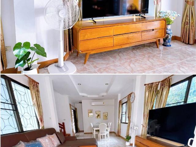 บ้านเดี่ยวนอกโครงการให้เช่า พร้อมเข้าอยู่ พิกัดหนองหอย เชียงใหม่ เฟอร์นิเจอร์และเครื่องใช้ไฟฟ้าครบครัน R1271 T.0946511