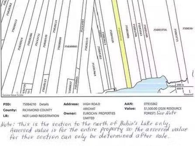 Babins Lake, Arichat, NS, B0E 1A0 vacant land for sale List.