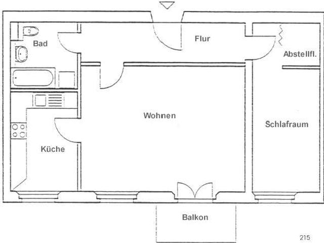 Bad Freienwalde: Helle 2 Raumwohnung mit Balkon