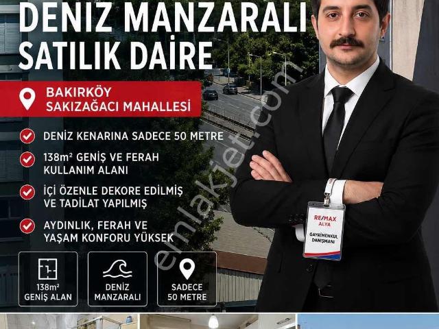 Bakırköy'de Sakızağacı Mah. Deniz Manzaralı 3+1 138m2 Daire