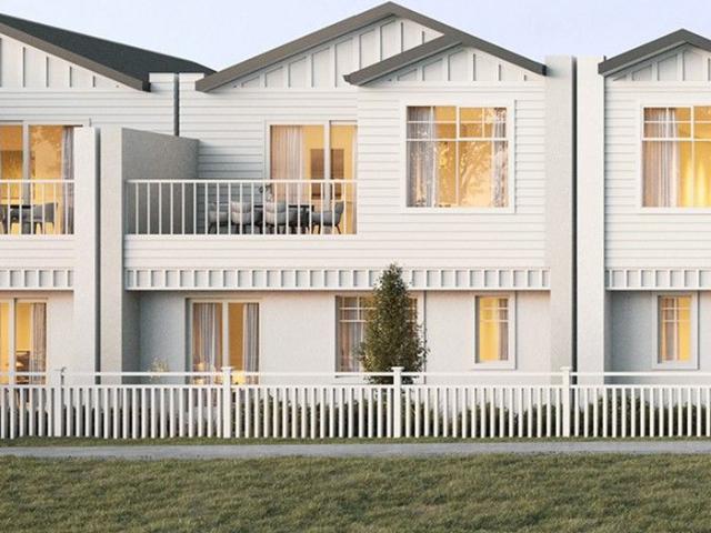 Balcony views to Harper's Creek. Premium Townhomes at Rosenthal Estate
