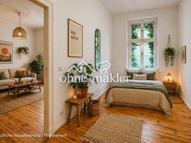 Balkon, Altbau, Neukölln – Provisionsfreie 2 Zimmer Wohnung in gefragter Lage