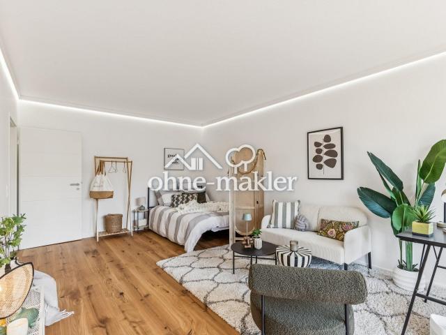 Balkon mit Grünblick: moderne 1 Zimmer Wohnung mit Aufzug und Tiefgarage in Feudenheim