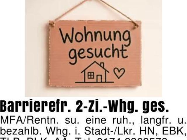 Barrierefr. 2 Zi. Whg. ges.MFA/Rentn. su. eine ruh langfr. u