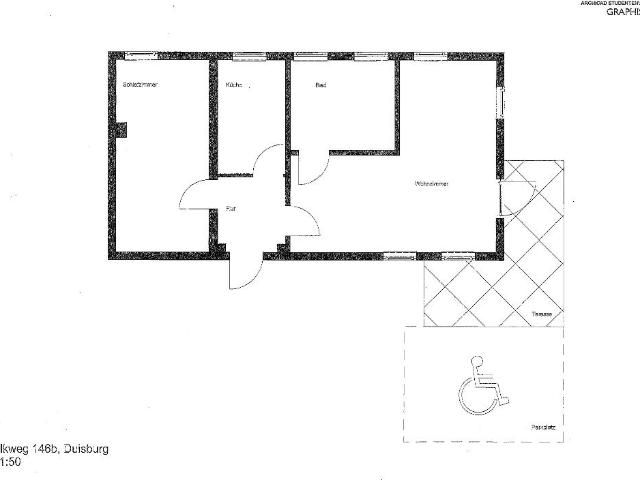 Barrierefrei wohnen mit Terasse und Parkplatz Gemütliche 2 Zimmer Wohnung in Duisburg Wedau!