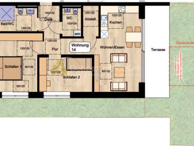 Barrierefreie 3 Zimmer Neubauwohnung mit persönlichem Gartenteil & Terrasse