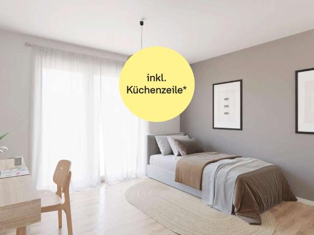 Barrierefreies Miniapartment mit Balkon inkl. Küchenzeile