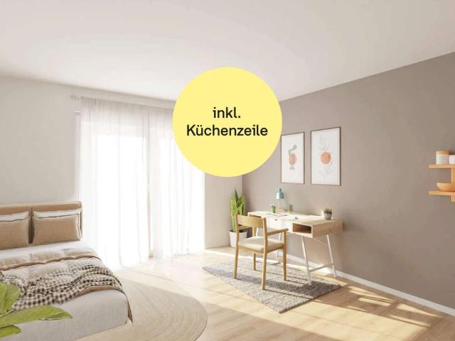 Barrierefreies Miniapartment inkl. Küchenzeile und Balkon