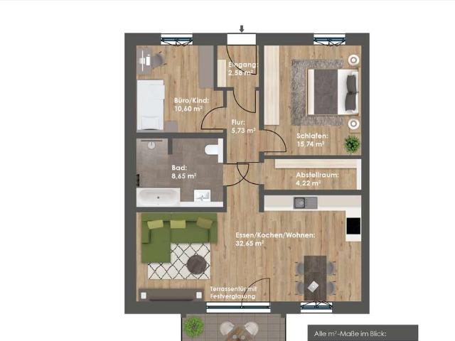 Barrierefreier Wohnkomfort mit Ausblick: 3 Zimmer OG Whg. in Waldrandlage
