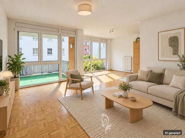 Barrierefreier Zugang, Aufzug und Stellplatz: Helle 2 Zimmer Wohnung mit Balkonloggia