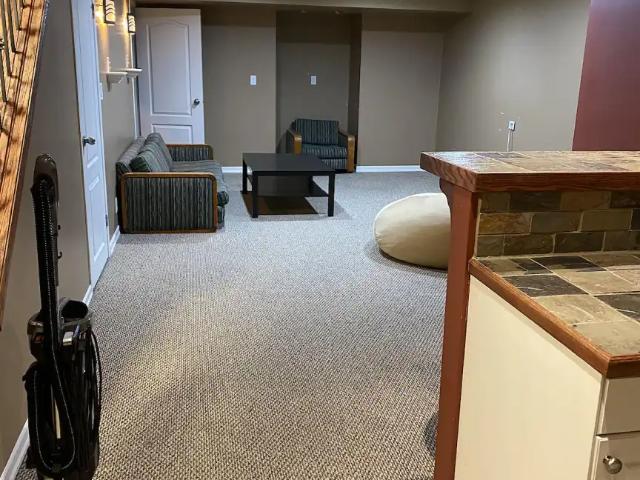Basement Bedroom with Separate Bathroom and Walk in Closet