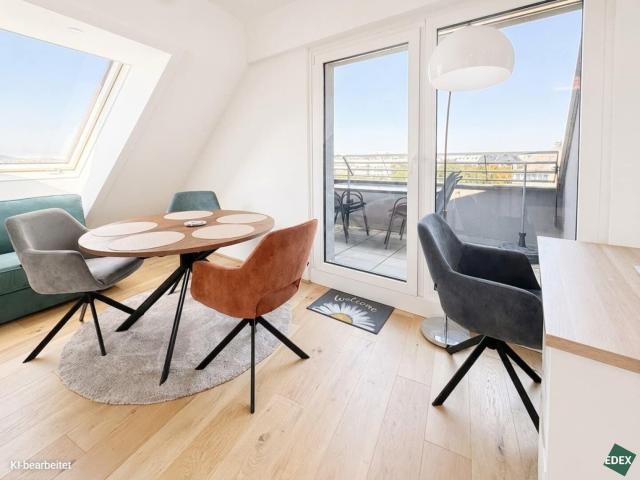 Bauteilaktivierung für angenehmes Raumklima I Dachgeschosswohnung mit 9,5 m² Terrasse | 2 Zimmer | U3 Kendlerstraße in 1 Gehminute