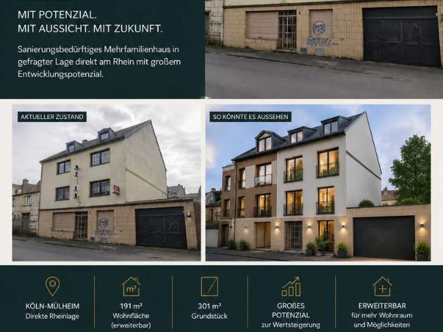 BAUTRÄGER AUFGEPASST ! Sanierungsobjekt am Rhein in Köln Mülheim !