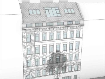 Baubewilligter DG Ausbau im 7. Bezirk | 4 Wohnungen | Erzielbare gewichtete Fläche ca. 344 m²